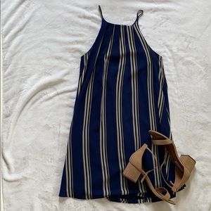 Striped halter neck dress